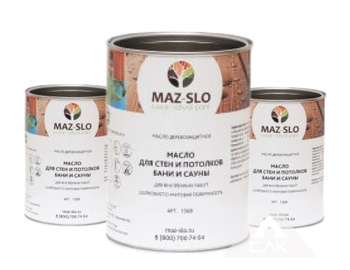 MAZ-SLO Масло защитное для стен и потолков в бане и сауне 3л